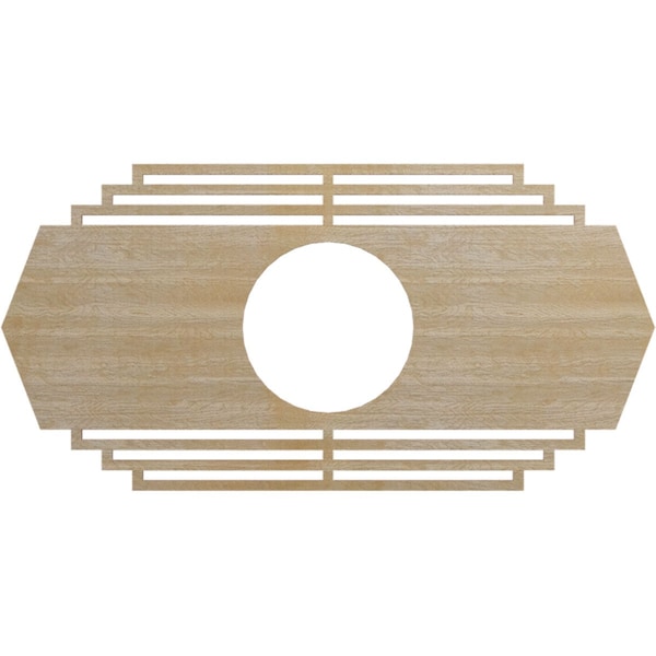 Ekena Millwork Chrysler Wood Fretwork Pierced Ceiling Medallion, Birch, 32"W x 16"H x 8 3/8"ID x 3/8"T CMWP32X16X0375CSBI - main